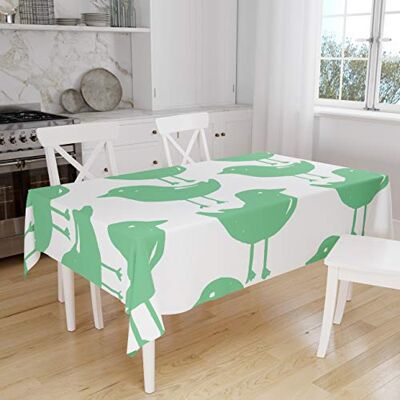 Bonamaison Köksdekoration, bordsduk, bensinggrön, vit, 140 x 160 cm designad och tillverkad i Turkiet Bonamaison Köksdekoration, bordsduk, bensinggrön, vit, 140 x 160 cm designad och tillverkad i Turkiet