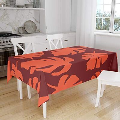 Bonamaison Köksdekoration, bordsduk, orange Bordeux, 140 x 160 cm designad och tillverkad i Turkiet Bonamaison Köksdekoration, bordsduk, orange Bordeux, 140 x 160 cm designad och tillverkad i Turkiet