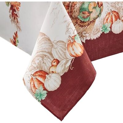 Elrene Bordered höst bordsduk, polyester, multi, 152 x 147 cm Elrene Bordered höst bordsduk, polyester, multi, 152 x 147 cm