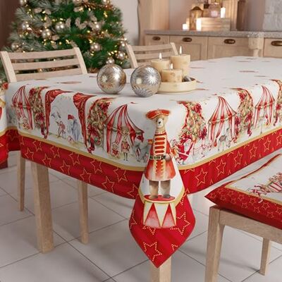PETTI Artigiani Italiani Julbordsduk fläckbeständig rektangulär julbordsöverdrag köksdesign cirkus x 24 platser (140 x 450 cm) 100% tillverkad i Italien PETTI Artigiani Italiani Julbordsduk fläckbeständig rektangulär julbordsöverdrag köksdesign cirkus x 24 platser (140 x 450 cm) 100% tillverkad i Italien