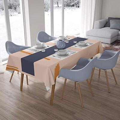 Bonamaison köksdekoration, bordsduk, orange, vitt, 140 x 200 cm designad och tillverkad i Turkiet Bonamaison köksdekoration, bordsduk, orange, vitt, 140 x 200 cm designad och tillverkad i Turkiet