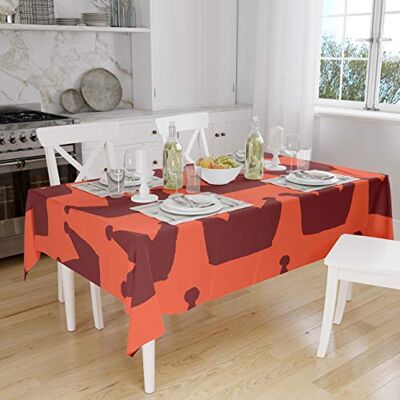 Bonamaison Köksdekoration, bordsduk, orange Bordeux, 140 x 160 cm designad och tillverkad i Turkiet Bonamaison Köksdekoration, bordsduk, orange Bordeux, 140 x 160 cm designad och tillverkad i Turkiet