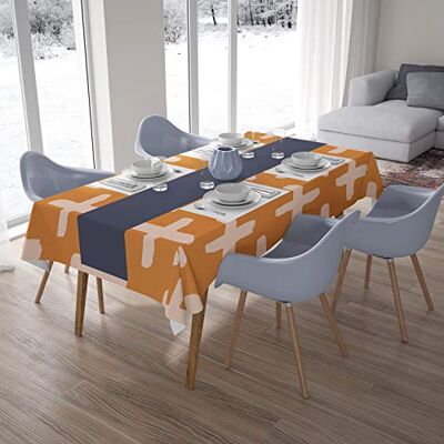 Bonamaison köksdekoration, bordsduk, orange, vitt, 140 x 200 cm designad och tillverkad i Turkiet Bonamaison köksdekoration, bordsduk, orange, vitt, 140 x 200 cm designad och tillverkad i Turkiet