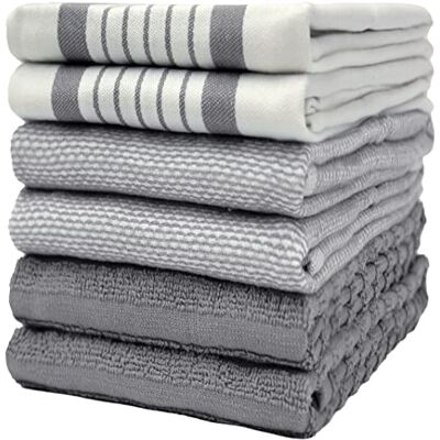 Bumble Towels Bumble Kökshanddukar – Porshanddukar handdukar bomull – 6-pack – XL storlek 50 x 70 cm – Elegant, mjuk och robust ringspinnbomull i 3 olika texturer (grå) Bumble Towels Bumble Kökshanddukar – Porshanddukar handdukar bomull – 6-pack – XL storlek 50 x 70 cm – Elegant, mjuk och robust ringspinnbomull i 3 olika texturer (grå)
