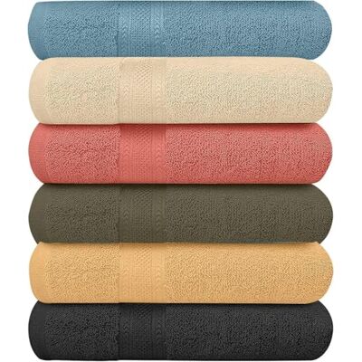 KAHAF COLLECTION ECO Handdukar 6-pack badhanddukar – extra absorberande – 100% bomull – 68 cm x 137 cm – handdukar för badrum – extra stora duschhanddukar KAHAF COLLECTION ECO Handdukar 6-pack badhanddukar – extra absorberande – 100% bomull – 68 cm x 137 cm – handdukar för badrum – extra stora duschhanddukar