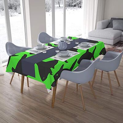 Bonamaison Köksdekoration, bordsduk, neon grön rök, 140 x 200 cm designad och tillverkad i Turkiet Bonamaison Köksdekoration, bordsduk, neon grön rök, 140 x 200 cm designad och tillverkad i Turkiet