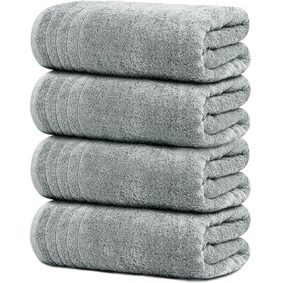 Tens Towels Tio handdukar stora badhanddukar, 100% bomull, 76 x 152 cm extra stora badhanddukar, lättare vikt, snabbare att torka, superabsorberande, perfekta badrumshanddukar (paket med 4, cool grå) Tens Towels Tio handdukar stora badhanddukar, 100% bomull, 76 x 152 cm extra stora badhanddukar, lättare vikt, snabbare att torka, superabsorberande, perfekta badrumshanddukar (paket med 4, cool grå)
