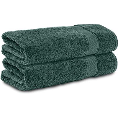 Komfortec set med 2 handhanddukar, 100% bomull, 470 g/m², mjuk svamp, stor storlek, mörkgrön Komfortec set med 2 handhanddukar, 100% bomull, 470 g/m², mjuk svamp, stor storlek, mörkgrön