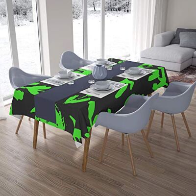 Bonamaison Köksdekoration, bordsduk, neon grön rök, 140 x 200 cm designad och tillverkad i Turkiet Bonamaison Köksdekoration, bordsduk, neon grön rök, 140 x 200 cm designad och tillverkad i Turkiet