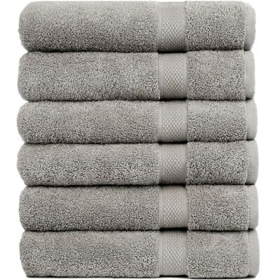 PH Pleasant Home Trevligt hem badhanddukar set med 6 (24 tum x 50 tum) 100% bomull, 500 GSM Lätt, mjuk och absorberande lyxig handduk för badrum för gym, pool och spa 6-pack, grå PH Pleasant Home Trevligt hem badhanddukar set med 6 (24 tum x 50 tum) 100% bomull, 500 GSM Lätt, mjuk och absorberande lyxig handduk för badrum för gym, pool och spa 6-pack, grå