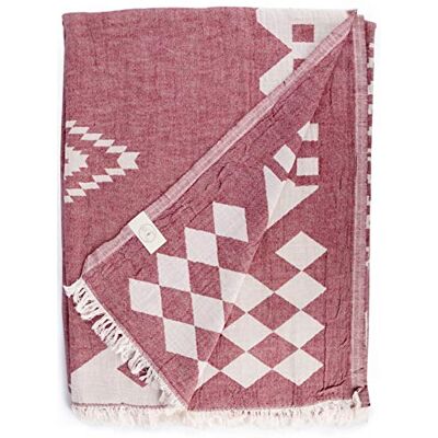Bersuse 100% Bomull Bahamas XXL Stor Turkisk Handduk Burgundy Bersuse 100% Bomull Bahamas XXL Stor Turkisk Handduk Burgundy