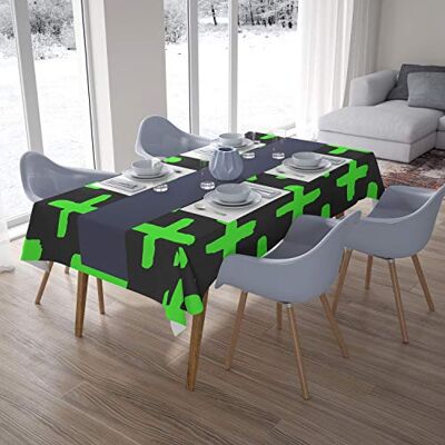 Bonamaison Köksdekoration, bordsduk, neon grön rök, 140 x 200 cm designad och tillverkad i Turkiet Bonamaison Köksdekoration, bordsduk, neon grön rök, 140 x 200 cm designad och tillverkad i Turkiet