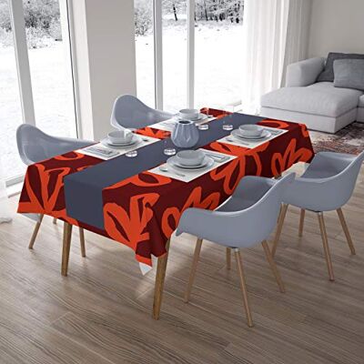 Bonamaison Köksdekoration, bordsduk, orange Bordeux, 140 x 200 cm designad och tillverkad i Turkiet Bonamaison Köksdekoration, bordsduk, orange Bordeux, 140 x 200 cm designad och tillverkad i Turkiet