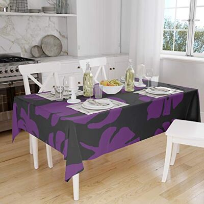 Bonamaison Köksdekoration, bordsduk, lila, svart, 140 x 160 cm designad och tillverkad i Turkiet Bonamaison Köksdekoration, bordsduk, lila, svart, 140 x 160 cm designad och tillverkad i Turkiet