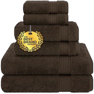 Cotton Paradise handduksset i 6-pack, 100% bomull, mjuka absorberande turkiska handdukar för badrum, 2 x badhanddukar, 2 x handdukar, 2 x tvättlappar, brun Cotton Paradise handduksset i 6-pack, 100% bomull, mjuka absorberande turkiska handdukar för badrum, 2 x badhanddukar, 2 x handdukar, 2 x tvättlappar, brun