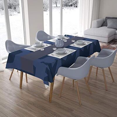 Bonamaison Köksdekoration, bordsduk, blå, 140 x 200 cm – designad och tillverkad i Turkiet Bonamaison Köksdekoration, bordsduk, blå, 140 x 200 cm – designad och tillverkad i Turkiet