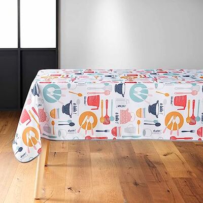 Douceur d'Intérieur , Rektangel bordsduk (140 x 240 Cm) kök multico, PVC-tryck Douceur d'Intérieur , Rektangel bordsduk (140 x 240 Cm) kök multico, PVC-tryck