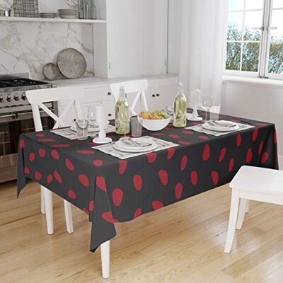 Bonamaison köksdekoration, bordsduk, röd svart, 140 x 160 cm – designad och tillverkad i Turkiet Bonamaison köksdekoration, bordsduk, röd svart, 140 x 160 cm – designad och tillverkad i Turkiet
