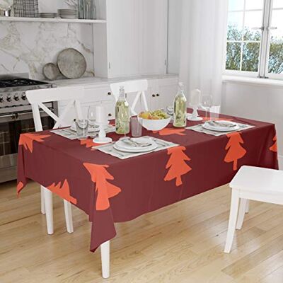 Bonamaison Köksdekoration, bordsduk, orange Bordeux, 140 x 160 cm designad och tillverkad i Turkiet Bonamaison Köksdekoration, bordsduk, orange Bordeux, 140 x 160 cm designad och tillverkad i Turkiet