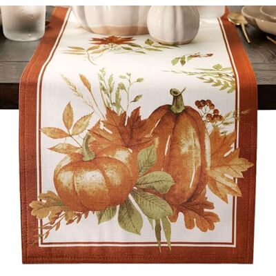 Elrene Home Fashions höst, pumpa, lund, bordslöpare, säsongsbetonad bordsdekor, 33 x 178 cm, flerfärgad Elrene Home Fashions höst, pumpa, lund, bordslöpare, säsongsbetonad bordsdekor, 33 x 178 cm, flerfärgad