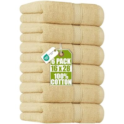 Utopia Towels Högkvalitativa handdukar i beige, 100% kammad ringspunnen bomull, ultramjuka och mycket absorberande, 600 ytvikt, extra stora, 40 x 71 cm, av hotell spakvalitet (6-pack) Utopia Towels Högkvalitativa handdukar i beige, 100% kammad ringspunnen bomull, ultramjuka och mycket absorberande, 600 ytvikt, extra stora, 40 x 71 cm, av hotell spakvalitet (6-pack)