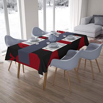 Bonamaison Köksdekoration, bordsduk, röd svart, 140 x 200 cm designad och tillverkad i Turkiet Bonamaison Köksdekoration, bordsduk, röd svart, 140 x 200 cm designad och tillverkad i Turkiet