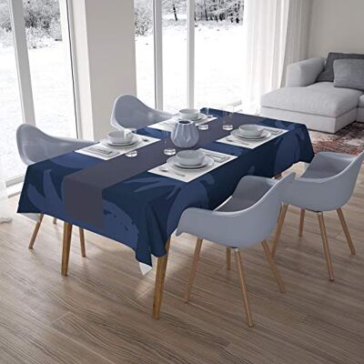 Bonamaison köksdekoration, duk, blå, 140 x 200 cm – designad och tillverkad i Turkiet Bonamaison köksdekoration, duk, blå, 140 x 200 cm – designad och tillverkad i Turkiet