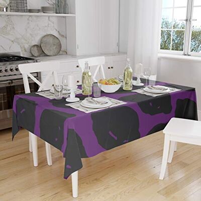 Bonamaison Köksdekoration, bordsduk, lila, svart, 140 x 160 cm designad och tillverkad i Turkiet Bonamaison Köksdekoration, bordsduk, lila, svart, 140 x 160 cm designad och tillverkad i Turkiet