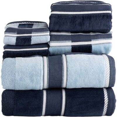 Lavish Home 100% Cotton Velour 6PC Bath Towel Set Chocolate Lavish Home 100% Cotton Velour 6PC Bath Towel Set Chocolate