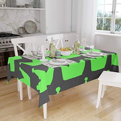 Bonamaison Köksdekoration, bordsduk, neon grön rök, 140 x 160 cm designad och tillverkad i Turkiet Bonamaison Köksdekoration, bordsduk, neon grön rök, 140 x 160 cm designad och tillverkad i Turkiet