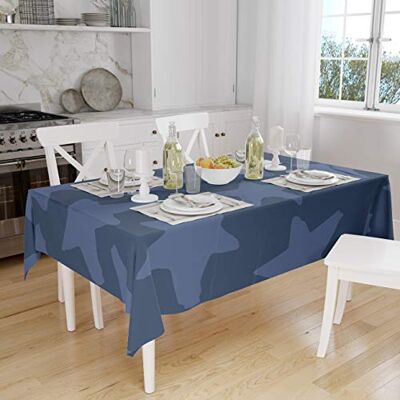 Bonamaison köksdekoration, bordsduk, blå, 140 x 160 cm – designad och tillverkad i Turkiet Bonamaison köksdekoration, bordsduk, blå, 140 x 160 cm – designad och tillverkad i Turkiet