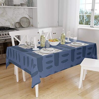 Bonamaison köksdekoration, bordsduk, blå, 140 x 160 cm – designad och tillverkad i Turkiet Bonamaison köksdekoration, bordsduk, blå, 140 x 160 cm – designad och tillverkad i Turkiet