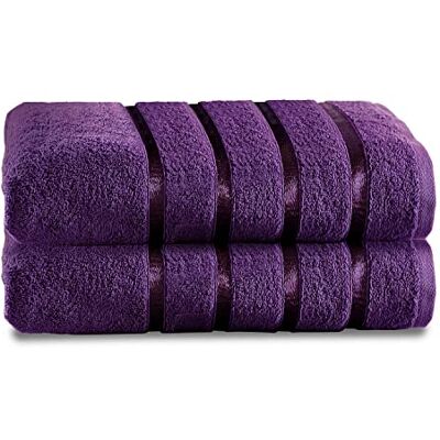 GC GAVENO CAVAILIA Lyxiga jumbo badlakan, 100% ringspunnen bomull, 2-pack blekningsbeständiga extra absorberande handdukar, egyptisk, aubergine, 80 x 170 cm GC GAVENO CAVAILIA Lyxiga jumbo badlakan, 100% ringspunnen bomull, 2-pack blekningsbeständiga extra absorberande handdukar, egyptisk, aubergine, 80 x 170 cm