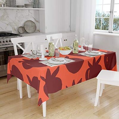 Bonamaison köksdekoration, bordsduk, orange bordeux, 140 x 160 cm – designad och tillverkad i Turkiet Bonamaison köksdekoration, bordsduk, orange bordeux, 140 x 160 cm – designad och tillverkad i Turkiet