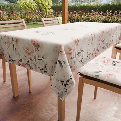 PETTI Artigiani Italiani Fläckbeständig bordsduk rektangulär köksbordsöverdrag blomdesign 17 x 24 platser (140 x 450 cm) 100% tillverkad i Italien PETTI Artigiani Italiani Fläckbeständig bordsduk rektangulär köksbordsöverdrag blomdesign 17 x 24 platser (140 x 450 cm) 100% tillverkad i Italien