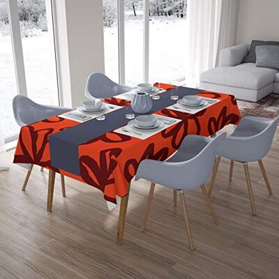 Bonamaison Köksdekoration, bordsduk, orange Bordeux, 140 x 200 cm designad och tillverkad i Turkiet Bonamaison Köksdekoration, bordsduk, orange Bordeux, 140 x 200 cm designad och tillverkad i Turkiet