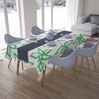 Bonamaison köksdekoration, bordsduk, bensingrön, vit, 140 x 200 cm – designad och tillverkad i Turkiet Bonamaison köksdekoration, bordsduk, bensingrön, vit, 140 x 200 cm – designad och tillverkad i Turkiet