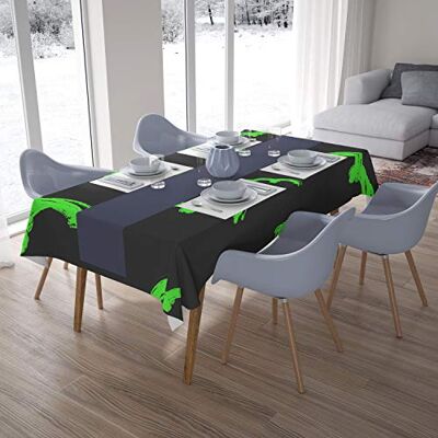 Bonamaison Köksdekoration, bordsduk, neon grön rök, 140 x 200 cm designad och tillverkad i Turkiet Bonamaison Köksdekoration, bordsduk, neon grön rök, 140 x 200 cm designad och tillverkad i Turkiet