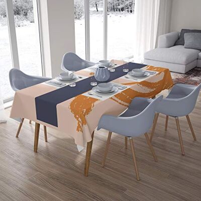 Bonamaison Köksdekoration, bordsduk, orange, benvit, 140 x 200 cm designad och tillverkad i Turkiet Bonamaison Köksdekoration, bordsduk, orange, benvit, 140 x 200 cm designad och tillverkad i Turkiet