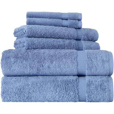 BERIBO Comfort 6-delad turkisk handduksset, 2 x bad, 2 händer, 2 ansiktshanddukar, 620 gsm, 100% bomull (blå) BERIBO Comfort 6-delad turkisk handduksset, 2 x bad, 2 händer, 2 ansiktshanddukar, 620 gsm, 100% bomull (blå)