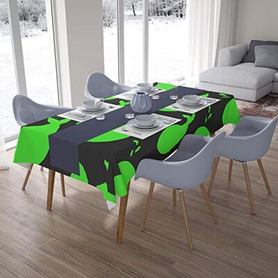 Bonamaison Köksdekoration, bordsduk, neon grön rök, 140 x 200 cm designad och tillverkad i Turkiet Bonamaison Köksdekoration, bordsduk, neon grön rök, 140 x 200 cm designad och tillverkad i Turkiet