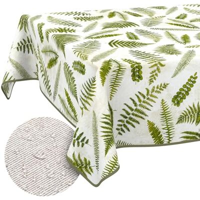 ANRO Bordsduk tvättbar ormbunke rektangulär 220 x 140 cm – vattenavvisande inomhus utomhus, lotuseffekt, med fåll ANRO Bordsduk tvättbar ormbunke rektangulär 220 x 140 cm – vattenavvisande inomhus utomhus, lotuseffekt, med fåll