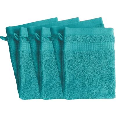 Le linge de Jules Set med 6 toaletthandskar 100% bomull 450 gr/m2 turkosblå Le linge de Jules Set med 6 toaletthandskar 100% bomull 450 gr/m2 turkosblå