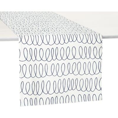 kate spade new york i loopen & Joy Dot vändbar bordslöpare, 100 % bomull, maskintvättbar, kräm/marinblå, 38 x 183 cm kate spade new york i loopen & Joy Dot vändbar bordslöpare, 100 % bomull, maskintvättbar, kräm/marinblå, 38 x 183 cm