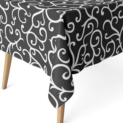 ECOMMERC3 Fläckbeständig bordsduk för rektangulärt bord storlek 220 x 140 cm fläckbeständig bordsduk extra mjuk och vattentät färg svart ECOMMERC3 Fläckbeständig bordsduk för rektangulärt bord storlek 220 x 140 cm fläckbeständig bordsduk extra mjuk och vattentät färg svart