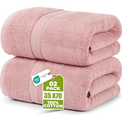 Utopia Towels – lyxigt jumbo badlakan 2 delar – 600 GSM 100% ringspunnen bomull mycket absorberande och snabbtorkande extra stor badhandduk – mjuk handduk av hotellkvalitet (70 x 178 cm, dammig rosa) Utopia Towels – lyxigt jumbo badlakan 2 delar – 600 GSM 100% ringspunnen bomull mycket absorberande och snabbtorkande extra stor badhandduk – mjuk handduk av hotellkvalitet (70 x 178 cm, dammig rosa)