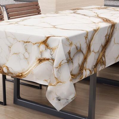 PETTI Artigiani Italiani Fläckbeständig rektangulär bordsduk kök elegant vit marmoreffekt X6-sits (140 x 180 cm) 100% tillverkad i Italien PETTI Artigiani Italiani Fläckbeständig rektangulär bordsduk kök elegant vit marmoreffekt X6-sits (140 x 180 cm) 100% tillverkad i Italien