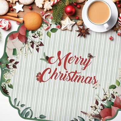 CREARREDA Bordstabletter till Americana julbordstabletter set med 4 frukostunderlägg i PVC, 48 x 33 cm, halkfria, tvättbara, smutsavvisande, värmebeständiga, tillverkade i Italien CREARREDA Bordstabletter till Americana julbordstabletter set med 4 frukostunderlägg i PVC, 48 x 33 cm, halkfria, tvättbara, smutsavvisande, värmebeständiga, tillverkade i Italien