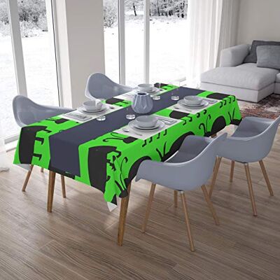 Bonamaison Köksdekoration, bordsduk, neon grön rök, 140 x 200 cm designad och tillverkad i Turkiet Bonamaison Köksdekoration, bordsduk, neon grön rök, 140 x 200 cm designad och tillverkad i Turkiet