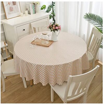 SZWLJ Generic WEB2, olika mönster utomhus, för familj middag samling av vänner bordsduk kantig (rund – 140 cm, orange rutnät), akryl SZWLJ Generic WEB2, olika mönster utomhus, för familj middag samling av vänner bordsduk kantig (rund – 140 cm, orange rutnät), akryl